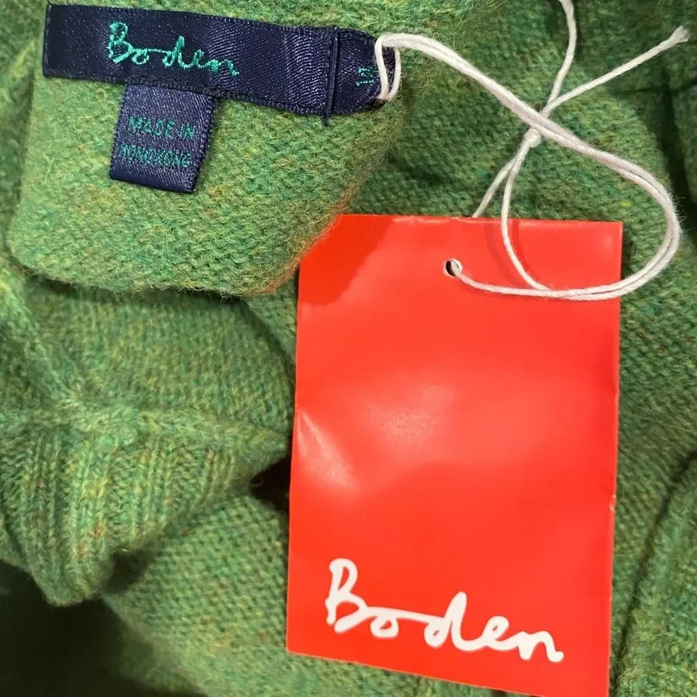 Boden green wool vest NWT